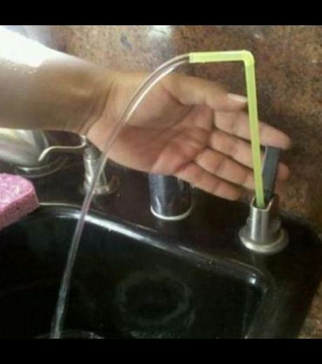 A straw acting as a water tape