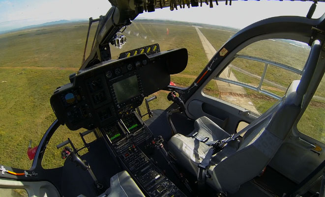 Cockpit View of EC 145, The Unmanned Helicopter
