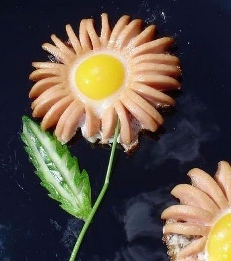A flower made from custard