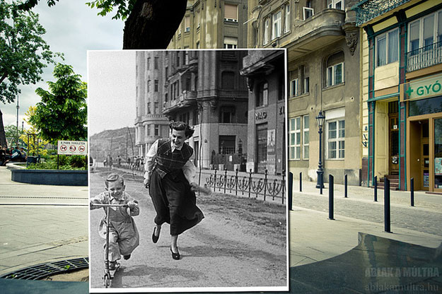1948 and 2013--Location: Budapest, Hungary, Park Fővám (Dimitrov).