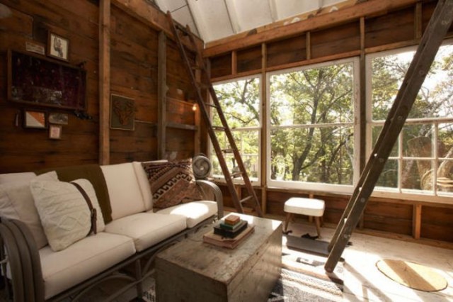An interior view Of tree house 