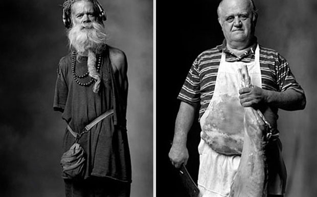 Vegetarian and butcher