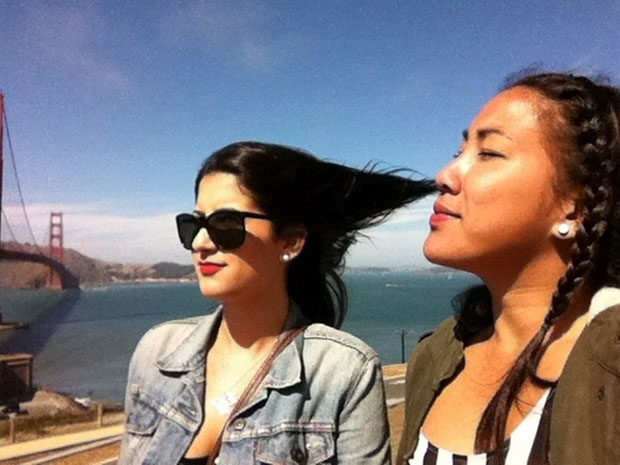 This girl is not sucking the hair of her friend