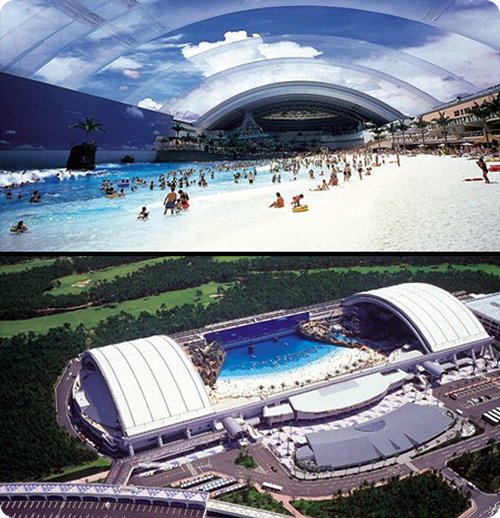 Ocean Dome. Japan : the largest indoor pool: 300 × 100 meters