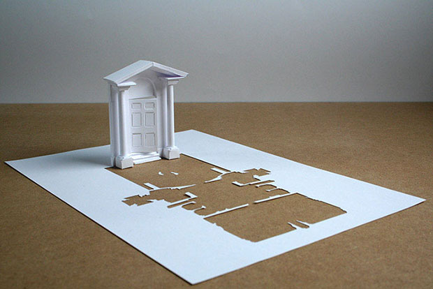 A door made from single sheet of paper