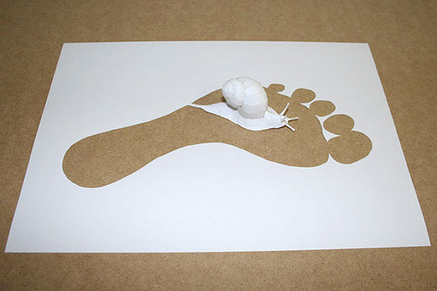 A snail on the footprint