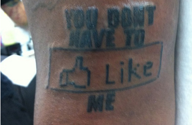 Tattoo of facebook fan