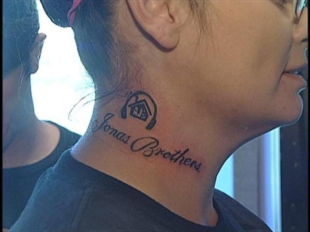 Tattoo of fan of Jonas Brothers