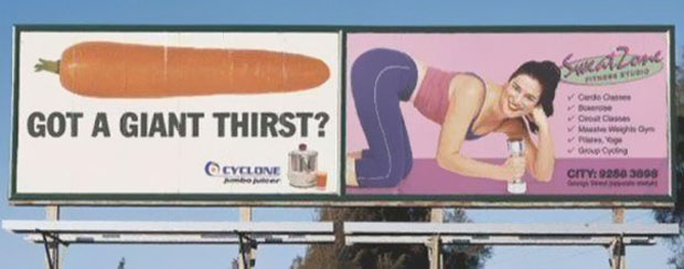 Most Funny Ad Placements--Got A Giant Thirst-Girl