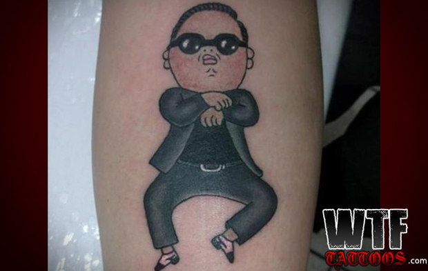 The fan of psy tattoo