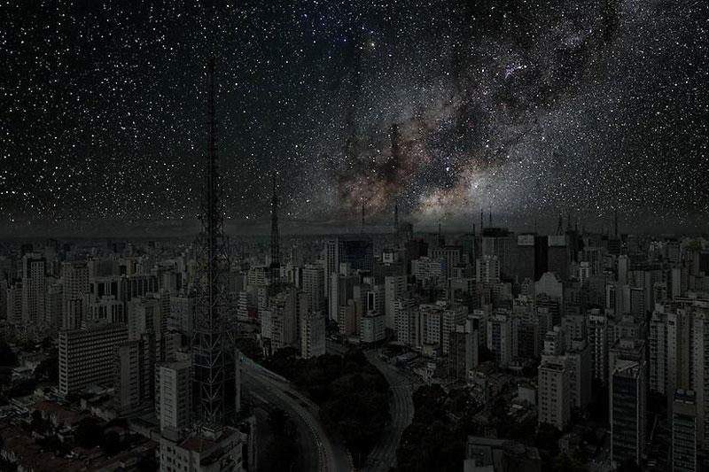 Sao Paulo sky view in the dark