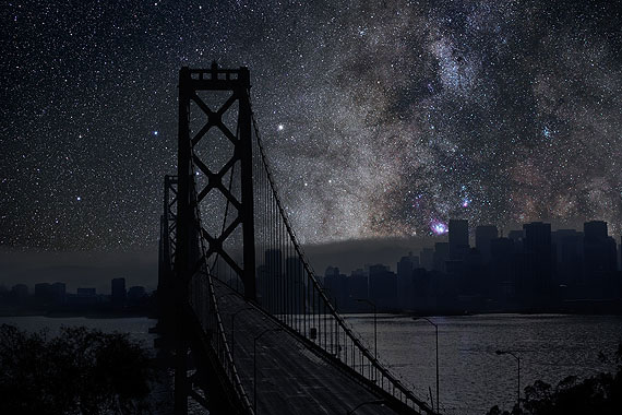 San Francisco sky view in the dark