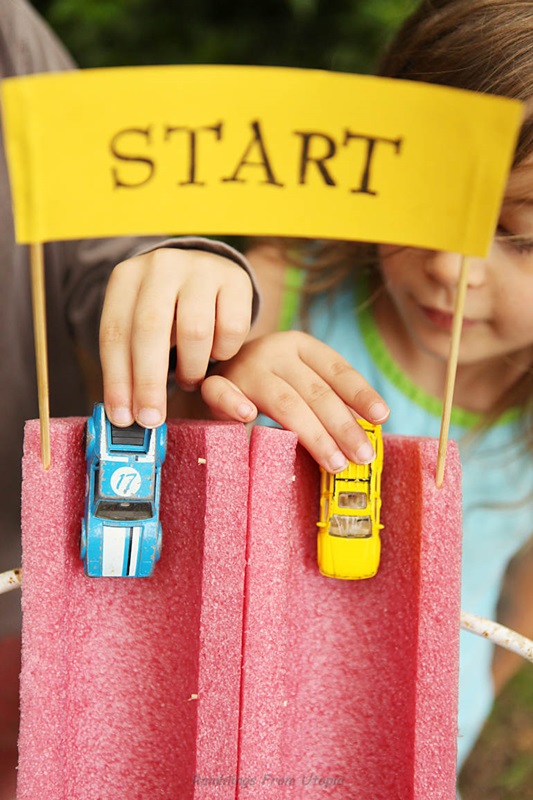 Turn the foamy materials into racetrack