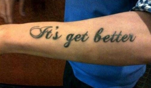 A tattoo with wrong speling