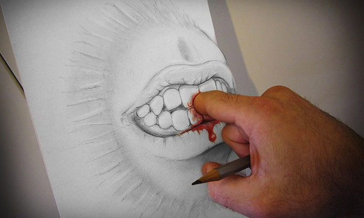 Alessandro Diddi  anamorphic drawings- Life Like 3D objects seem to leave the drawings