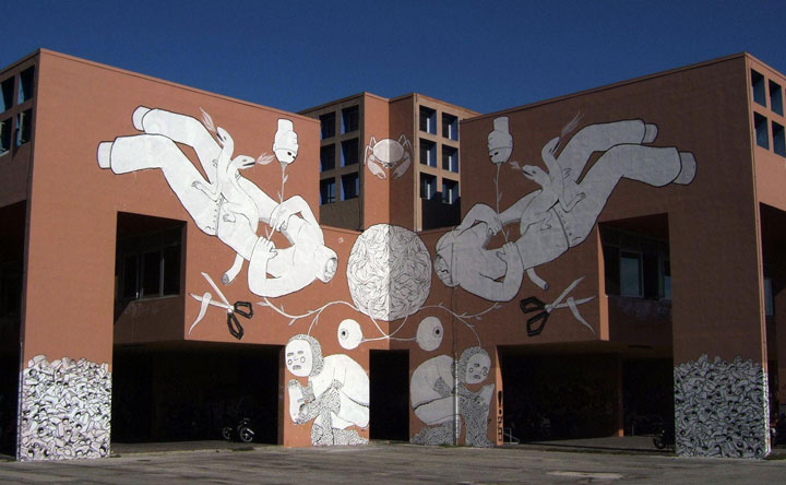 BLU: An Urban Artist Who Makes Gigantic Paintings on building facades