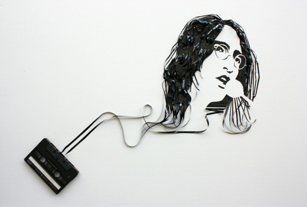 Erika Iris Simmons: Celebrity Faces Made Using Cassette Tapes