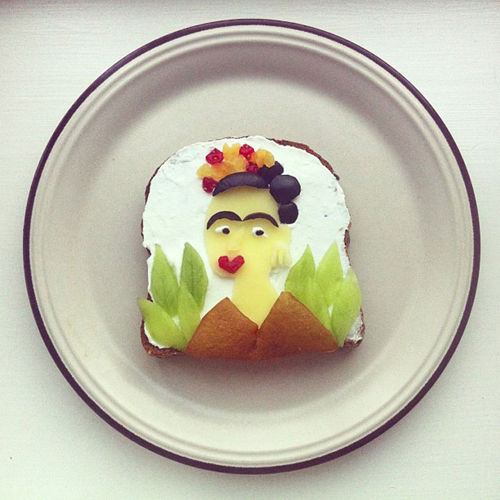 Frida Kahlo: Self Portrait Made by Ida Frosk On Toast
