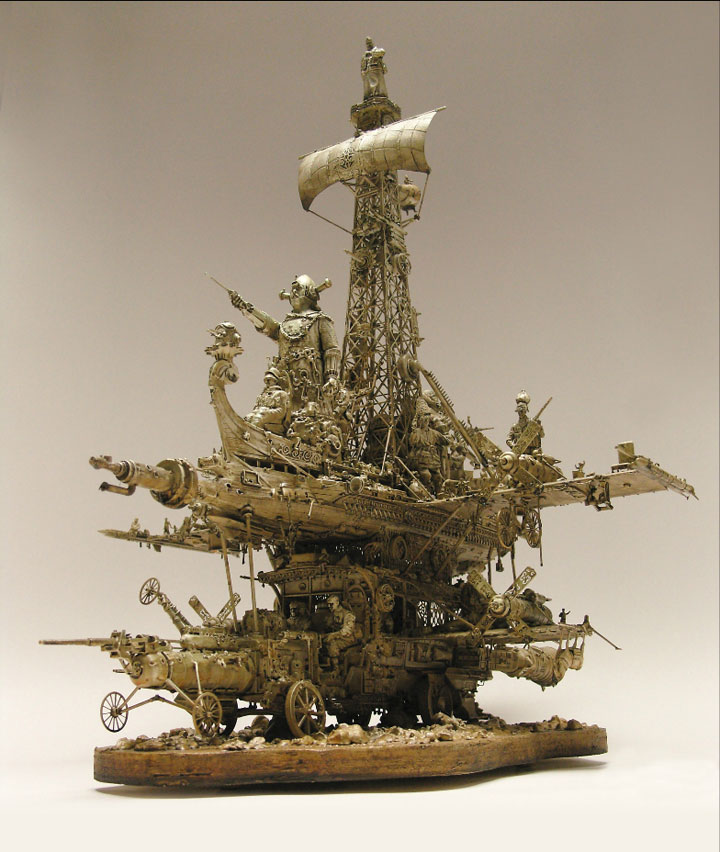 Anglo-Parisian Barnstormer: Kris Kuksi Surrealist Sculptures From Daily Objects