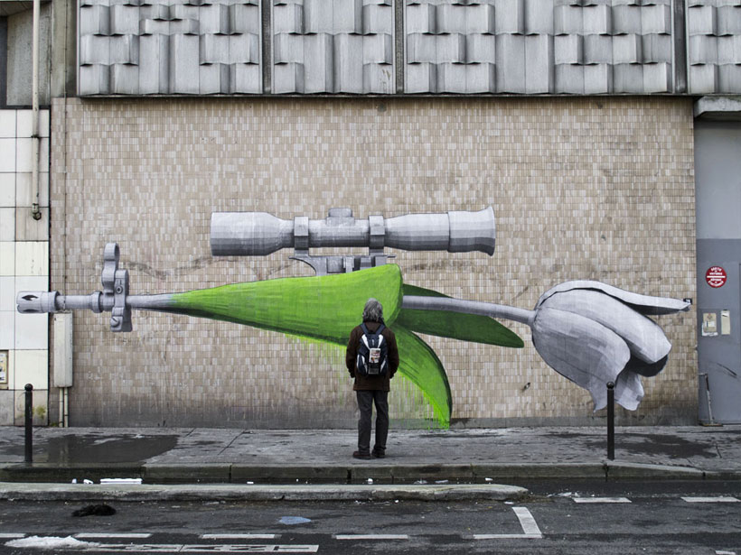 A Parisian Artist Combining Nature and Technology For His Street Artwork