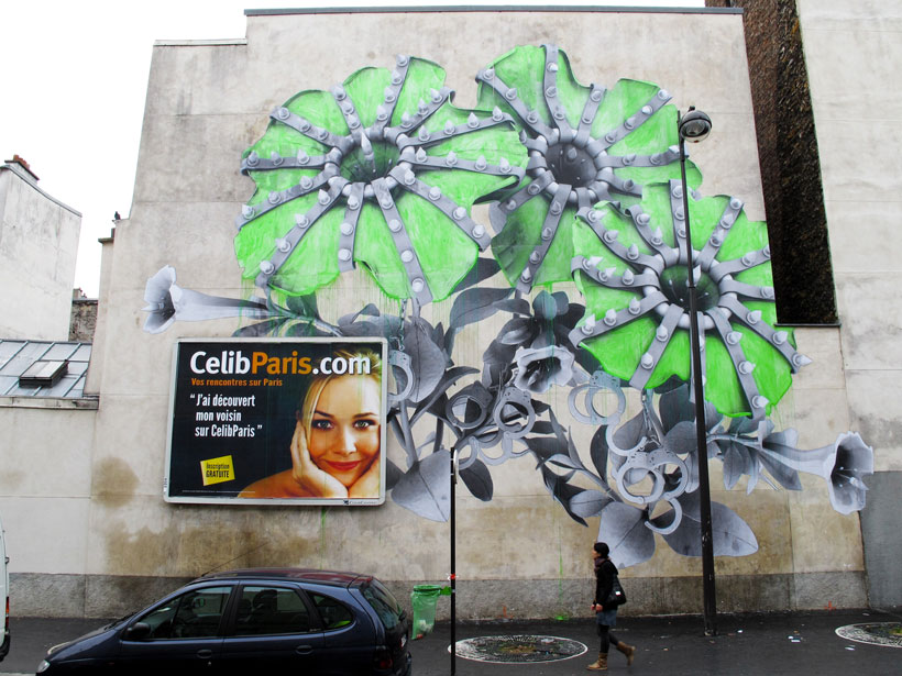 A Parisian Artist Combining Nature and Technology For His Street Artwork