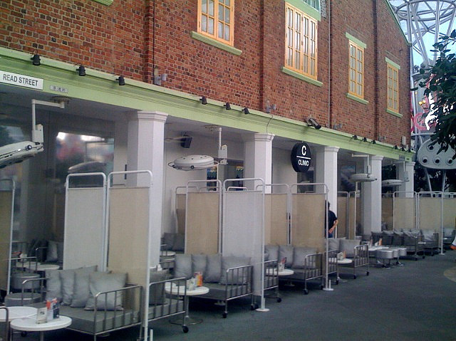 Clinic Bar, a restaurant-hospital designed by Dutch architect Clarke Quay, Singapore