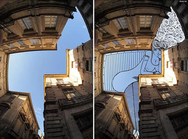 Parisian Artist Thomas Lamadieu aka RootsArt Uses Sky as canvass for his artworks