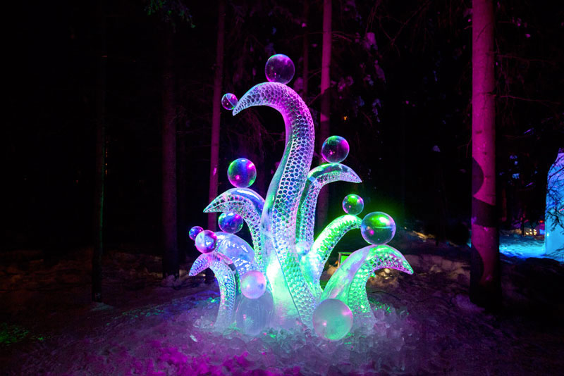 octopus ice sculpture made from single ice block