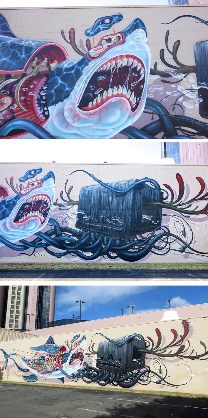 An Artist Reveals The Anatomy Of His Creations In Gigantic Murals