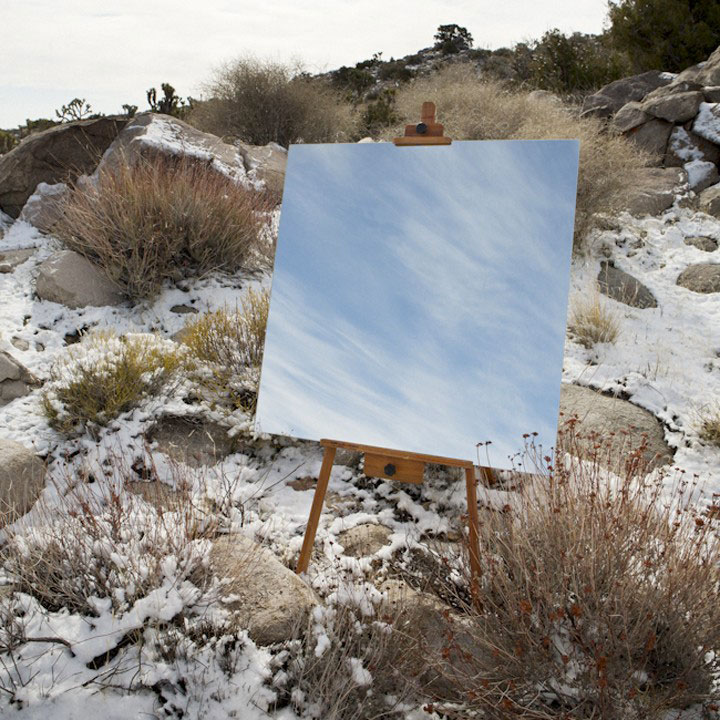 elegant photo shot taken in a desert with the help of mirror