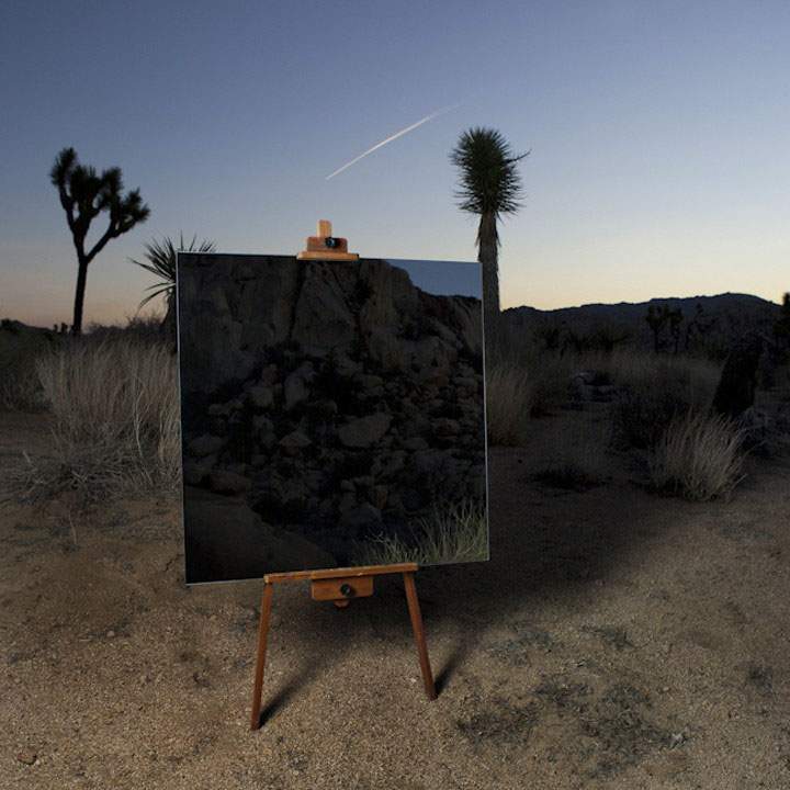 elegant photo shot taken in a desert with the help of mirror
