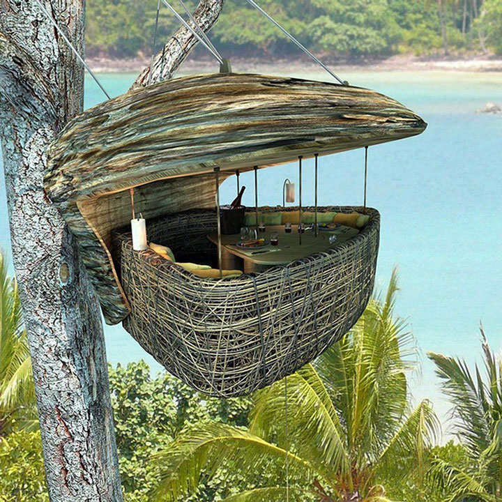 In this hanging nest in Sonevra Kiri, Thailand