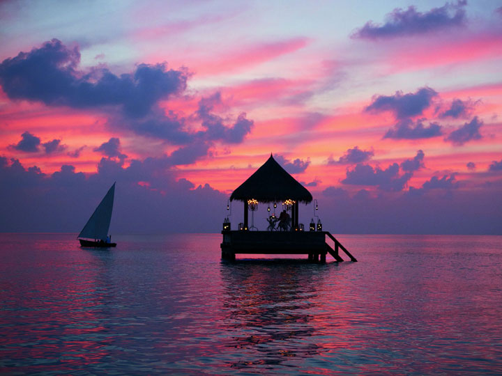 In this floating bungalow in Maldives