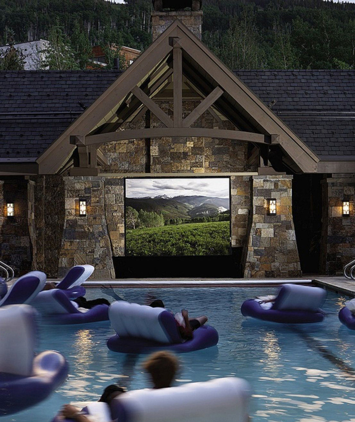 In an aquatic cinema