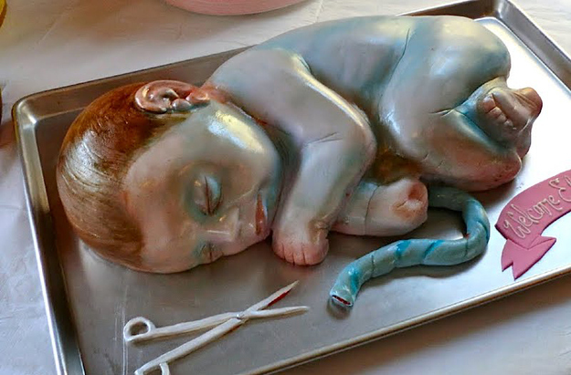 Unborn baby designed cake