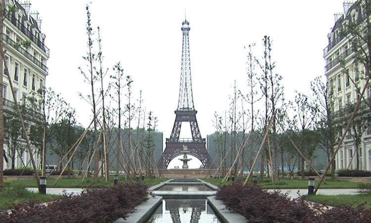 Chinese Replica Of City Of With Its Eiffel Tower 