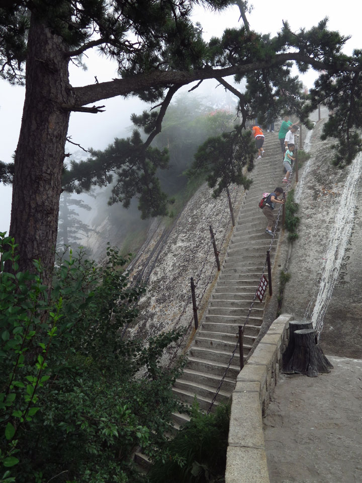 Climb The Steep Cliff of Mount Hua Using Only The Dangerous Wooden Planks