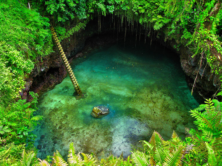 Lotofaga-Upolu island-Incredible Inground Natural Swimming Pool In The Middle Of Pacific