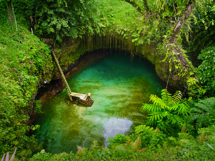 Lotofaga-Upolu island-Incredible Inground Natural Swimming Pool In The Middle Of Pacific