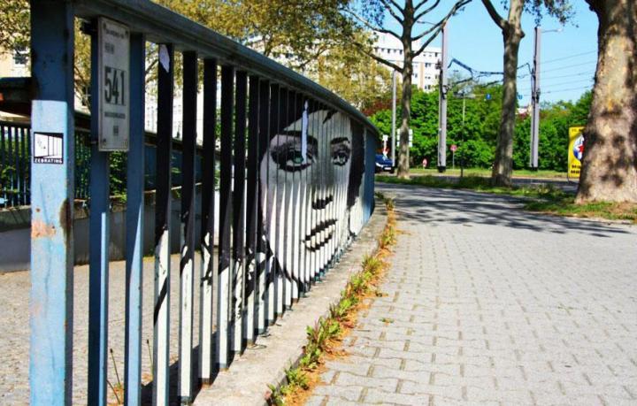 Zebrating- Original Hidden Railing Urban Street Art