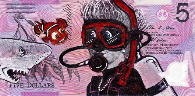An Artist Makes Hilarious Caricatures Of Queen of England On Australian Dollar -23