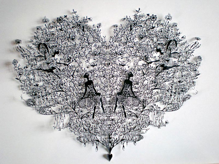 Hina Uses A Simple Pair Of Scissors To Cut Paper Into Amazing Sculptures 