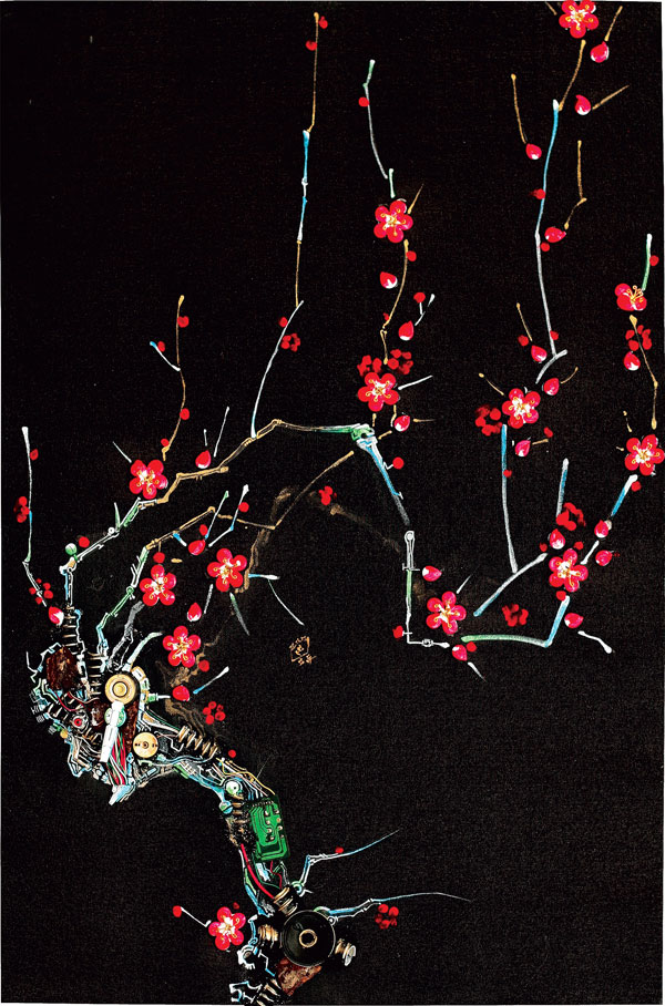 An Artist Blends Traditional Japanese Art With Electronic Circuits-7