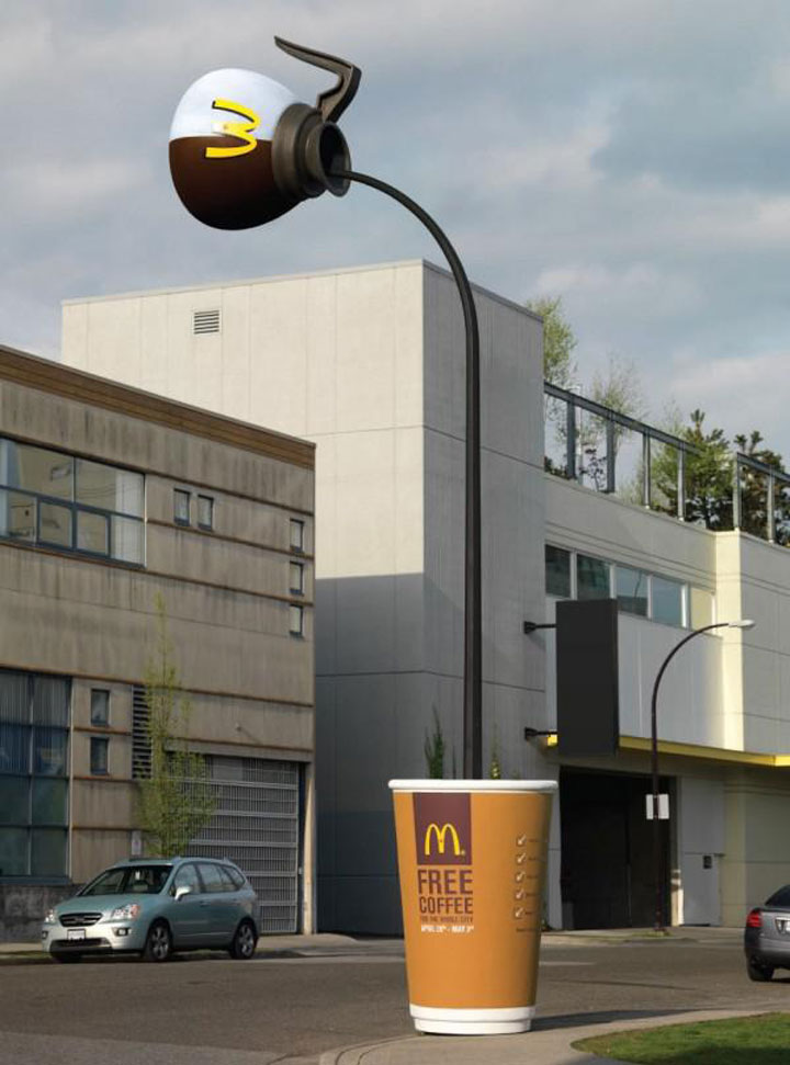 Coffee lamp-most creative advertisements ever used by McDonald's in the world-4
