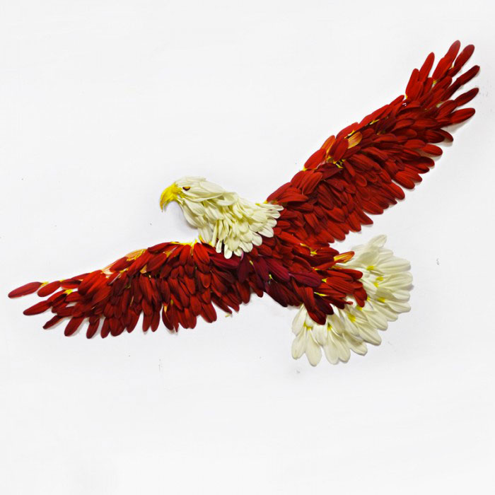 Beautiful Multicolored Birds Made From Hundreds Of Flower Petals-12