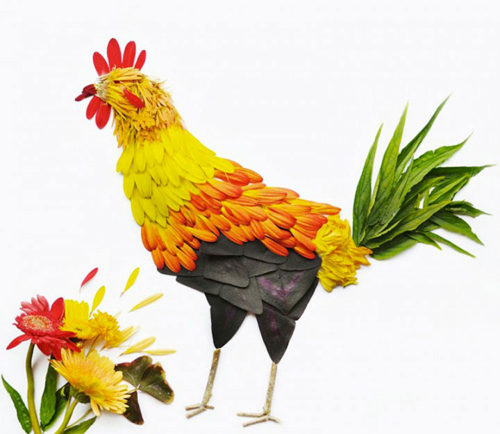 Beautiful Multicolored Birds Made From Hundreds Of Flower Petals-4