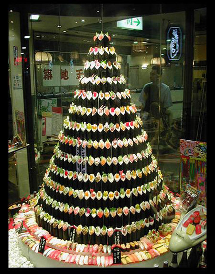 Sushi Christmas tree-Most Wacky And Non-Traditional Christmas Trees -2