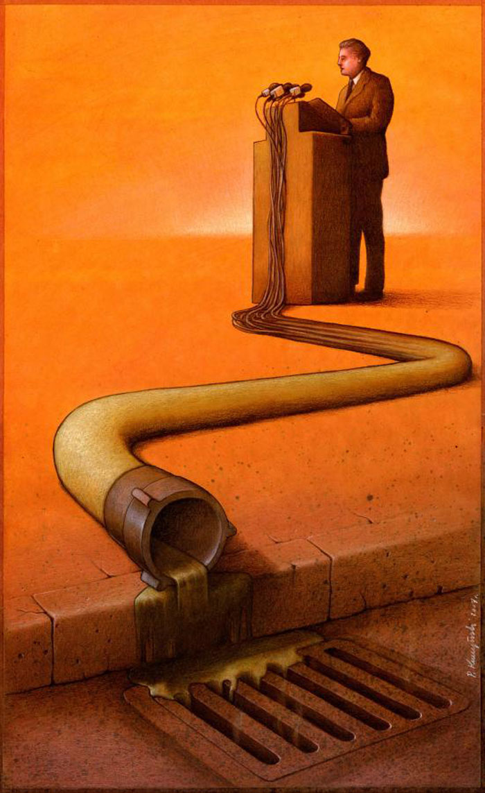 Pawel Kuczynksi satirical illustrations denounce the horrors and paradoxes of the modern world-10