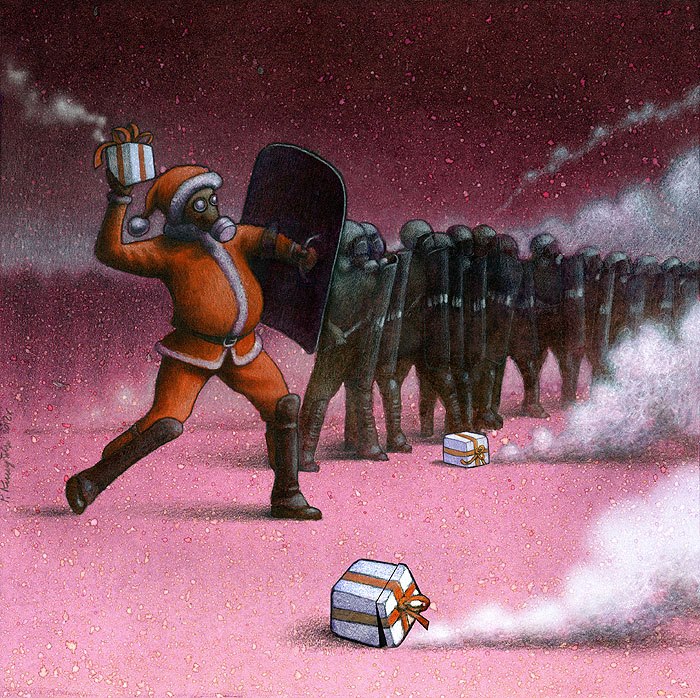 Pawel Kuczynksi satirical illustrations denounce the horrors and paradoxes of the modern world-12