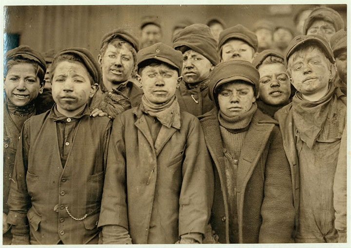 Miners in Pittston, PA-Child Labourers-